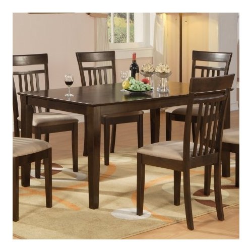 East West Ewcdt-cap-s Capri Rectangular Dining Table 36 In. X 60 In. With Solid Wood Top, Cappuccino