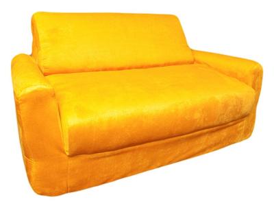 11203 Canary Yellow Micro Suede Sofa Sleeper With Pillows