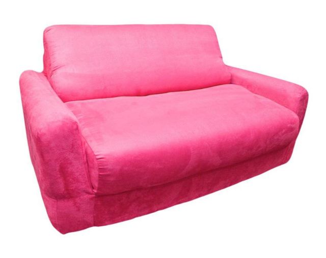 11204 Fuchsia Micro Suede Sofa Sleeper With Pillows