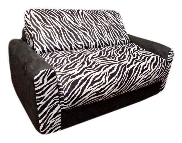 11209 Black Zebra Sofa Sleeper With Pillows