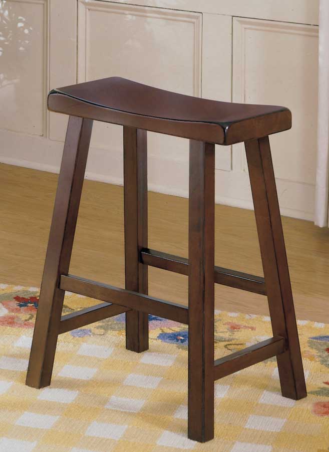 Saddleback 24 Inch Counter Height Stool In Cherry - Set Of 2
