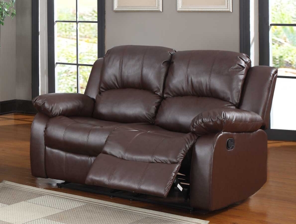 9700brw-2 Cranley Double Reclining Love Seat In Brown