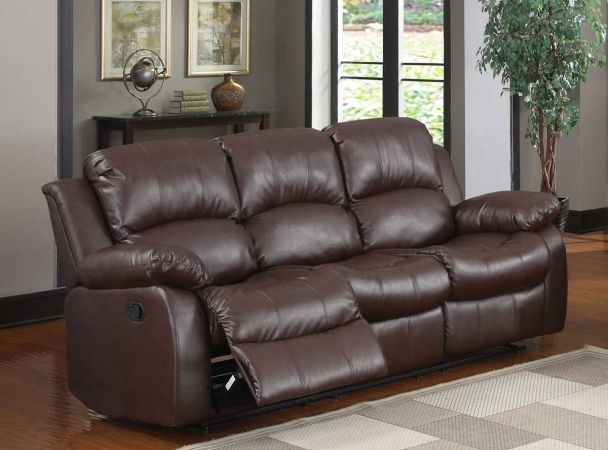 9700brw-3 Cranley Double Reclining Sofa In Brown