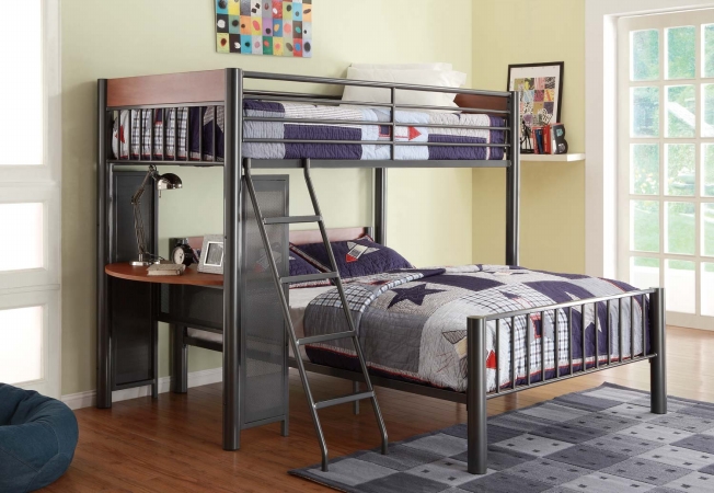 B2008tf-1 Division Twin/full Loft Bed In Light Graphite