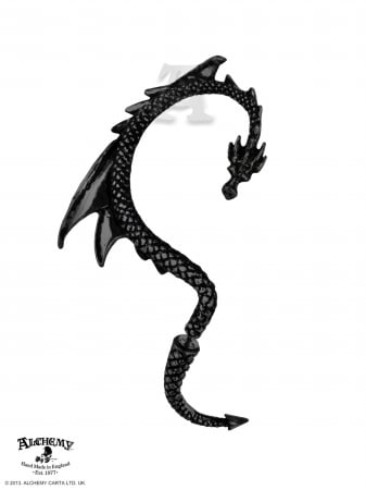 Alchemy Gothic E274b - The Black Dragon's Lure Ear Wrap -earrings