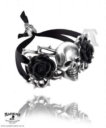 Alchemy Gothic A96 - Skull & Briar Rose -bracelet