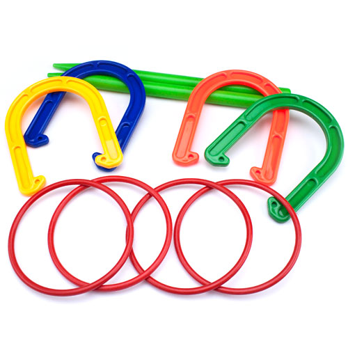 Sout-002 Plastic Horseshoe And Ring Toss Game Set - 2 In 1