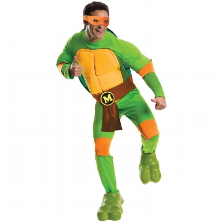 217530 Teenage Mutant Ninja Turtles Deluxe Michelangelo Adult Costume - Standard - One Size
