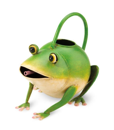 Axf14818 Frog Watering Can Garden Accent