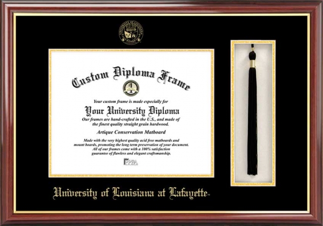 Campus Image La993pmhgt University Of Louisiana-lafayette Tassel Box And Diploma Frame