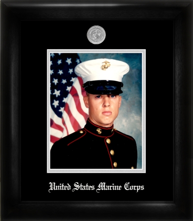 Campus Image Maps002 Marine Corp Portrait Frame Silver Medallion