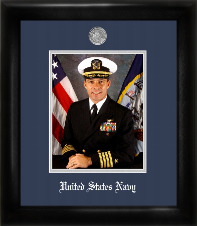 Campus Image Naps002 Navy Portrait Frame Silver Medallion