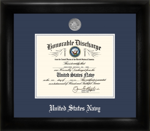 Campus Image Nads002 Navy Discharge Frame Silver Medallion