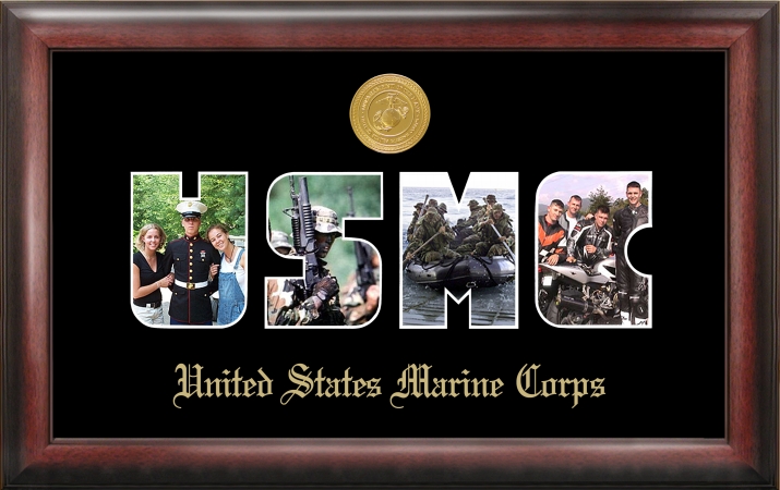 Campus Image Massg001 Marine Corp Collage Photo Frame Gold Medallion