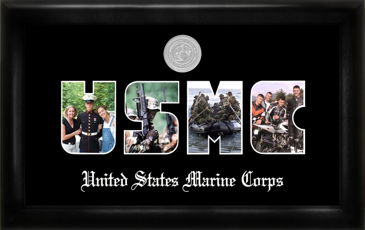Campus Image Masss002 Marine Corp Collage Photo Frame Silver Medallion