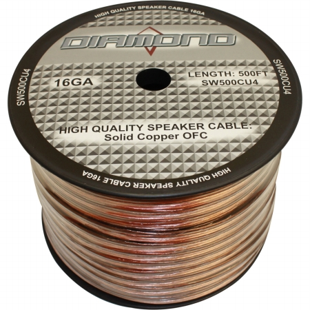 SW500CU4 Bulk Speaker Wire 16 ga. 65 Strand Solid Copper 4 Conductor 500 ft.