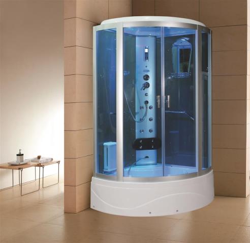 Ws-902l-36 Blue Glass 36 In. Steam Shower Enclosure With Tub