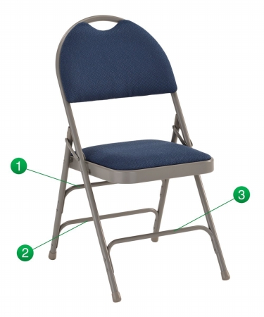 Ha-mc705af-3-nvy-gg Hercules Series Extra Large Ultra-premium Triple Braced Navy Fabric Metal Folding Chair With Easy-carry Handle
