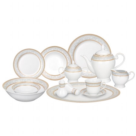 Giada 57 Piece Porcelain Dinnerware Set, Service For 8 By Lorren Home Trends
