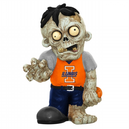 Zmbnc13tmil Ncaa - Resin Zombie Figurine, University Of Illinois Fighting Illini