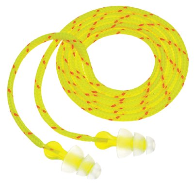 247-p3001 Tri-flange Cloth Corded Earplugs, Hearing Conservation P3001 400 Pr-case