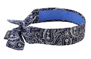 150-12584 Evap. Cooling Bandana with Ct - Tie- Blue Western