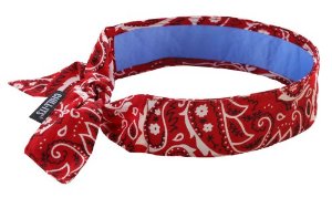 150-12523 Evap. Cooling Bandana with Ct - Tie- Red Western