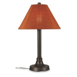 Concepts 30117 San Juan 34 In. Table Lamp 30117 With 2 In. Bronze Body And Chili Linen Sunbrella Shade Fabric - Bronze