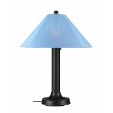 Concepts 39640 Catalina Table Lamp 39640 With 3 In. Black Body And Sky Blue Sunbrella Shade Fabric - Black