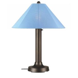 Concepts 39647 Catalina Table Lamp 39647 With 3 In. Bronze Body And Sky Blue Sunbrella Shade Fabric - Bronze