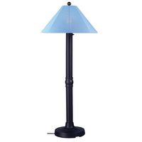 Concepts 39680 Catalina Floor Lamp 39680 With 3 In. Black Body And Sky Blue Sunbrella Shade Fabric - Black