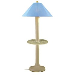 Concepts 39694 Catalina Floor Table Lamp 39694 With 3 In. Bisque Body And Sky Blue Sunbrella Shade Fabric - Bisque