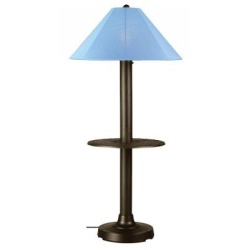 Concepts 39697 Catalina Floor Table Lamp 39697 With 3 In. Bronze Body And Sky Blue Sunbrella Shade Fabric - Bronze