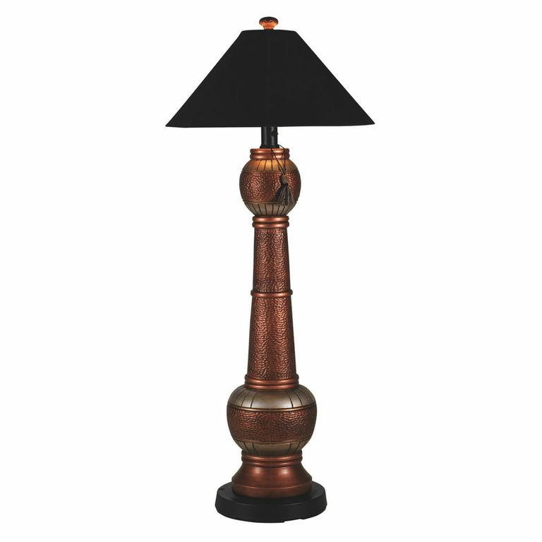 Concepts Phoenix Copper Outdoor Floor Lamp With Black Sunbrella Shade