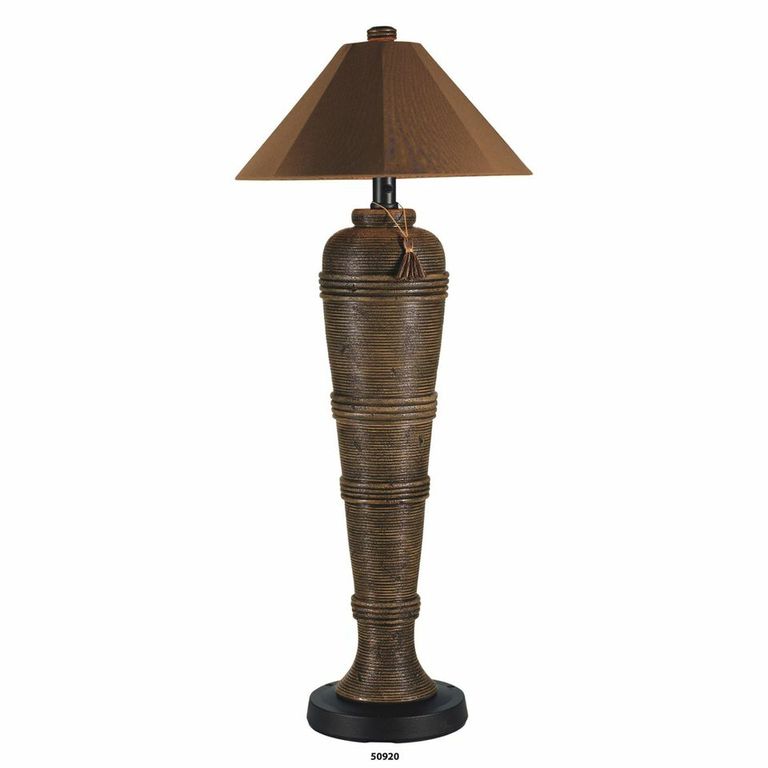 Concepts Canyon Outdoor Floor Lamp With Nutmeg Sunbrella Shade