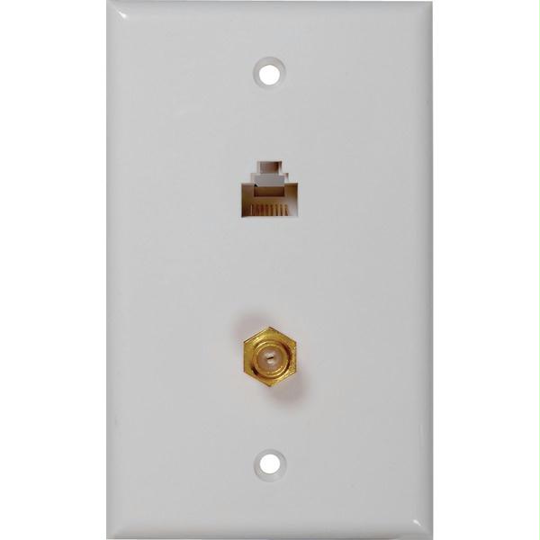 Tph557r Cat-5-6 F & Coaxial Connector Wall Plate