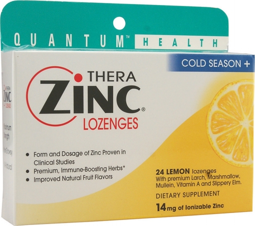 Quantum Therazinc Cold Season Plus Lozenges Lemon - 14 Mg - 24 Lozenges