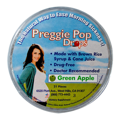 Preggie Pop Drops Natural Green Apple - 21 Pieces