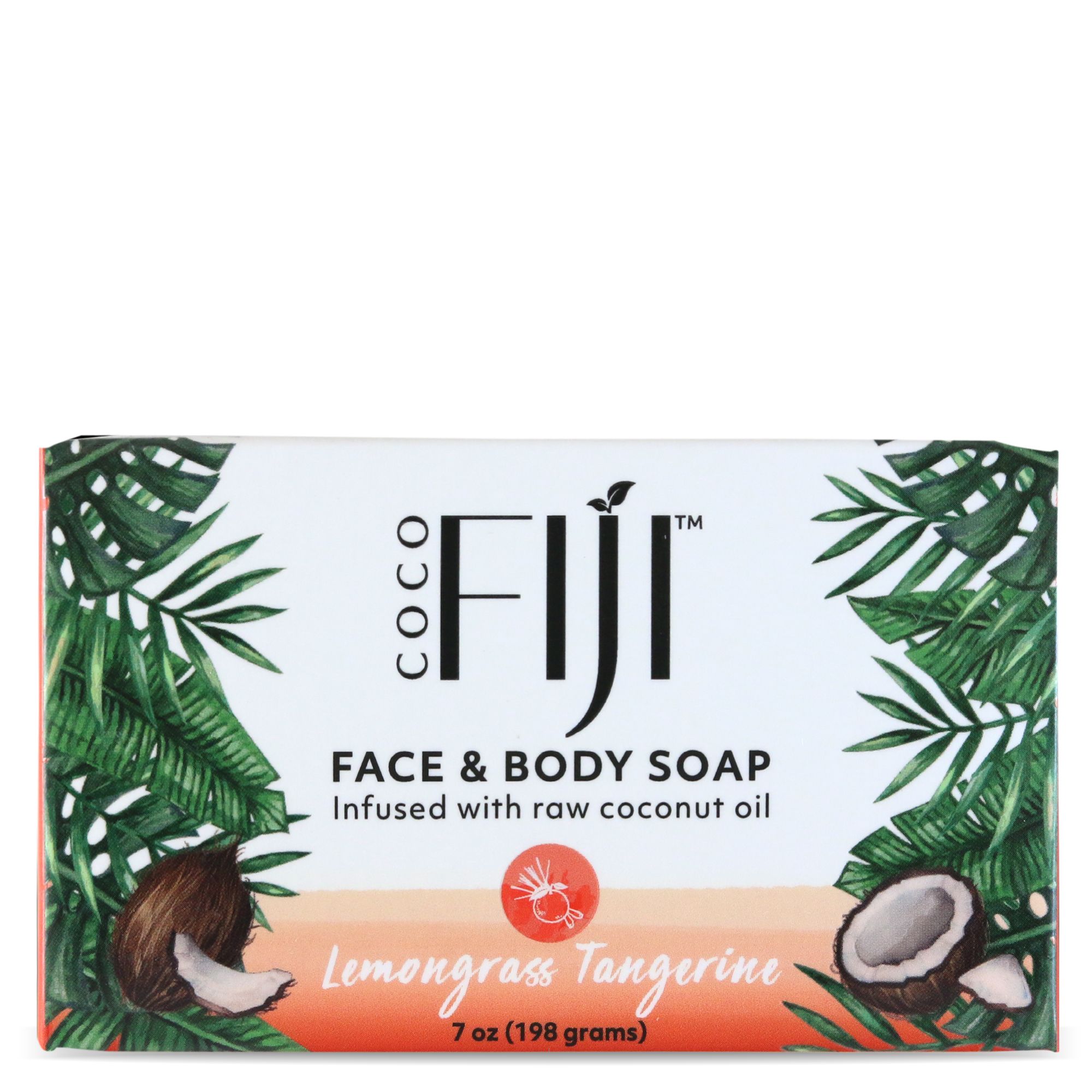 Organic Fiji Organic Face And Body Coconut Oil Soap Lemongrass Tangerine - 7 Oz