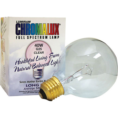 Chromalux Light Bulb Golbe Clear - 40w Bulb.