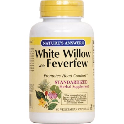 Nature's Answer White Willow With Feverfew - 60 Vcaps