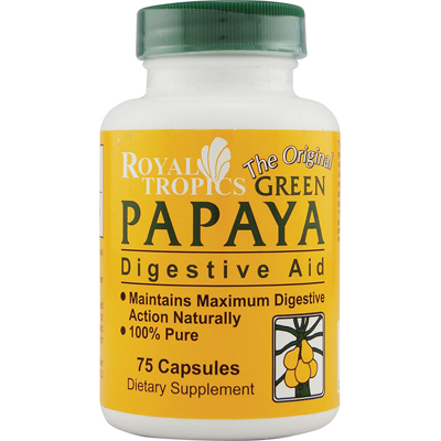Royal Tropics The Original Green Papaya Digestive Aid - 75 Capsules