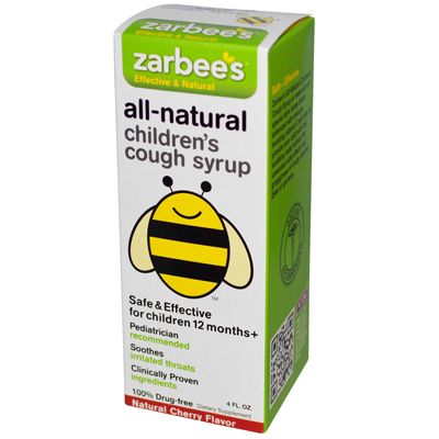 Zarbee's All-natural Children's Cough Syrup 12 Months+ - Natural Cherry Flavor - 4 Oz