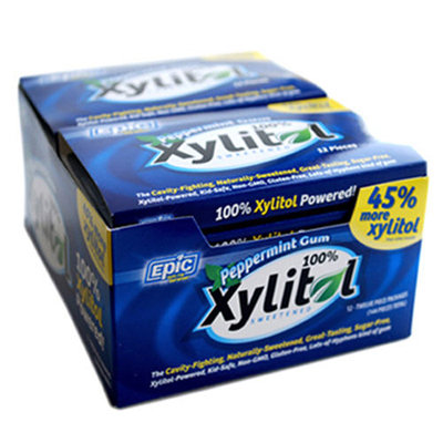 Peppermint Gum - Xylitol Sweetened - Case Of 12 - 12 Pack