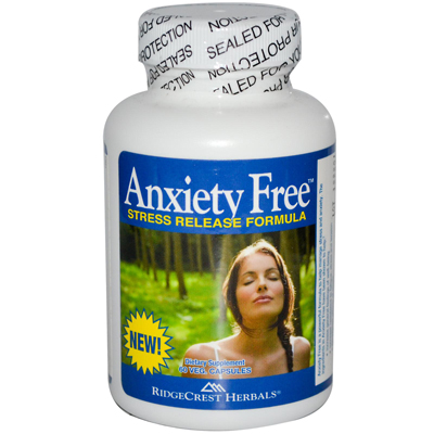 RidgeCrest Herbals Anxiety Free Stress Relief Formula - 60 Vegetarian Capsules