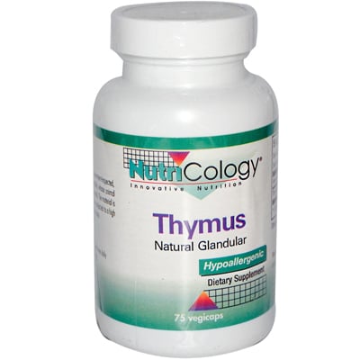 Nutricology Thymus Natural Glandular - 75 Vegetarian Capsules