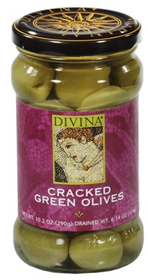 Divina Olives Green Cracked 6.14 Oz. - Pack Of 6 - Spu298091