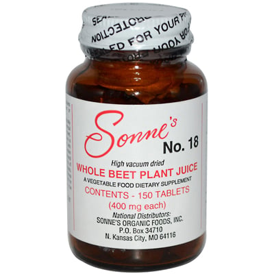 Sonne's Whole Beet Plant Juice No 18 - 400 Mg - 150 Tablets