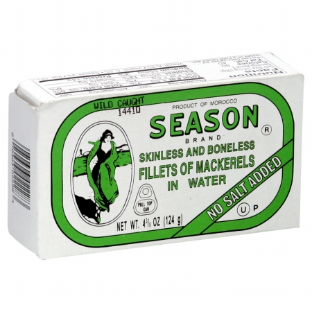 Skinless Boneless Mackerels In Water No Salt Added 4.375-ounce Tins - Pack Of 12 - Spu460097