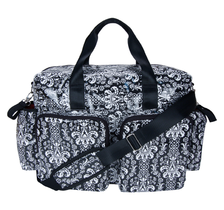Trend-lab 104329 Diaper Bag - Midnight Fleur Damask Deluxe Duffle